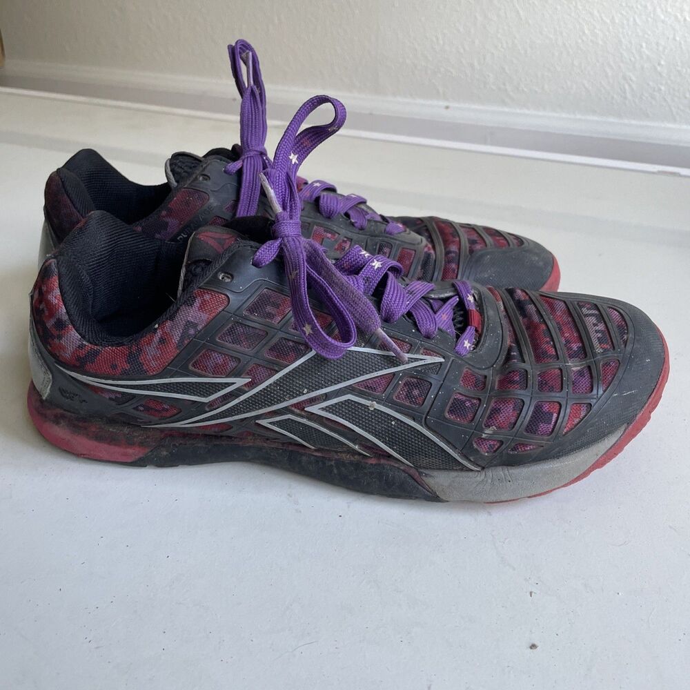 Reebok CrossFit Nano Athletic Shoes Black Red, Womens 11.5 / Men's 10 *READ*
